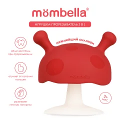 Прорезыватель для зубов Mombella Грибочек / 00117 (красный) — фото 3