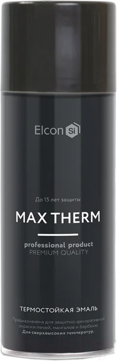 Эмаль Elcon Термостойкая до 1200C (520мл, черный) — фото 1