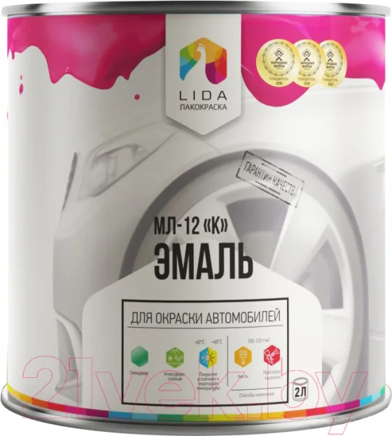 Эмаль автомобильная Lida МЛ-12 К (2кг, черный)
