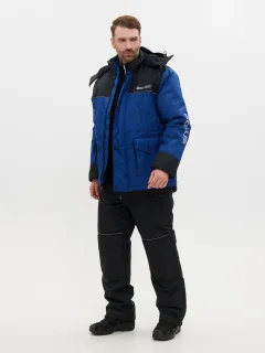Костюм для охоты и рыбалки Huntsman Полюс -40°C (р.44-46/170-176, синий/черный) — фото 3