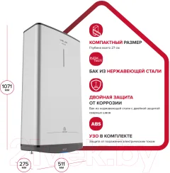 Накопительный водонагреватель Ariston ABS VLS PRO INOX R 80 (3700687) — фото 7