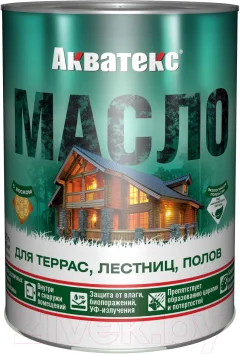 Масло для древесины Акватекс Для террас лестниц полов (750мл, бесцветный) — фото 1