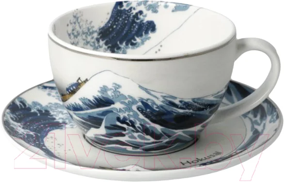 Чашка с блюдцем Goebel Artis Orbis Katsushika Hokusai Большая волна / 67-012-52-1
