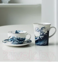 Чашка с блюдцем Goebel Artis Orbis Katsushika Hokusai Большая волна / 67-012-52-1 — фото 2