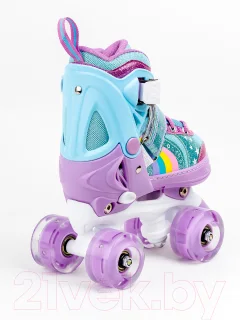 Роликовые коньки Amarobaby Disco / AMARO-35Di-Pu-34 (фиолетовый, р. 34-37) — фото 2
