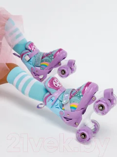 Роликовые коньки Amarobaby Disco / AMARO-35Di-Pu-34 (фиолетовый, р. 34-37) — фото 7