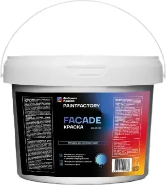 Краска PaintFactory Facade фасадная для наружных работ (1.3кг, белый)