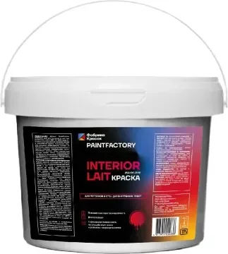 Краска PaintFactory Interior Lait для потолков и стен для внутренних работ (1.3кг, белый)