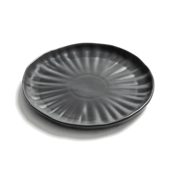 Набор тарелок Stenova Home Lotus 61411106 (2шт, черный фарфор)
