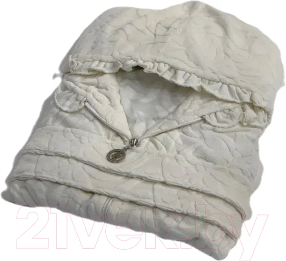 Халат Karven С капюшоном на молнии L/XL / B 1106 (7096) (кремовый)