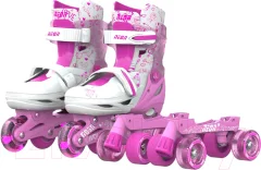 Роликовые коньки Yvolution Neon Combo Skates / NT09P4 (р.29-32, розовый) — фото 1
