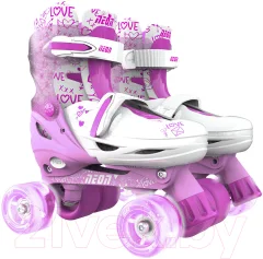 Роликовые коньки Yvolution Neon Combo Skates / NT09P4 (р.29-32, розовый) — фото 3