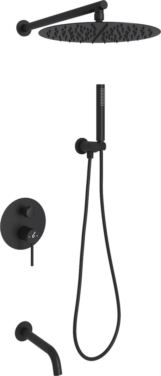 Душевая система со смесителем Oliveeka OL-88939017-MB (черный матовый)