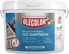 Краска Olecolor Акриловая атмосферостойкая по кирпичу (7кг, коричневый) — фото 3