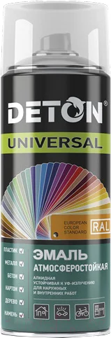 Эмаль Deton Universal Алкидная атмосферостойкая RAL 9017 (520мл, черный глянцевый)